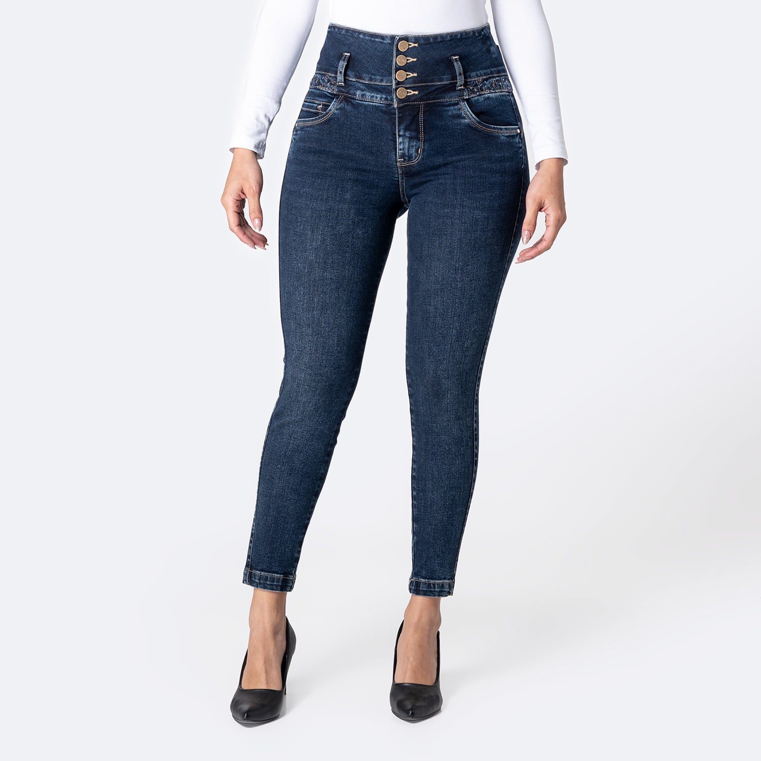 PANTALÓN JEAN PITILLO DENIM STRETCH MUJER PIONIER ABRILH - 1