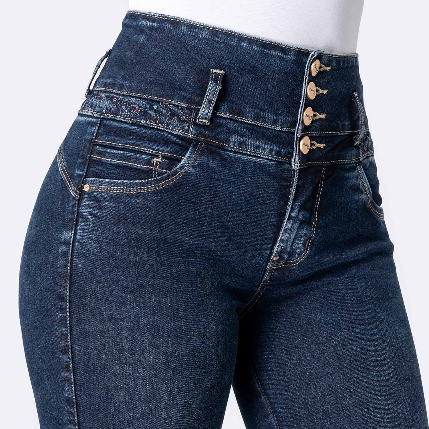 PANTALÓN JEAN PITILLO DENIM STRETCH MUJER PIONIER ABRILH - 3