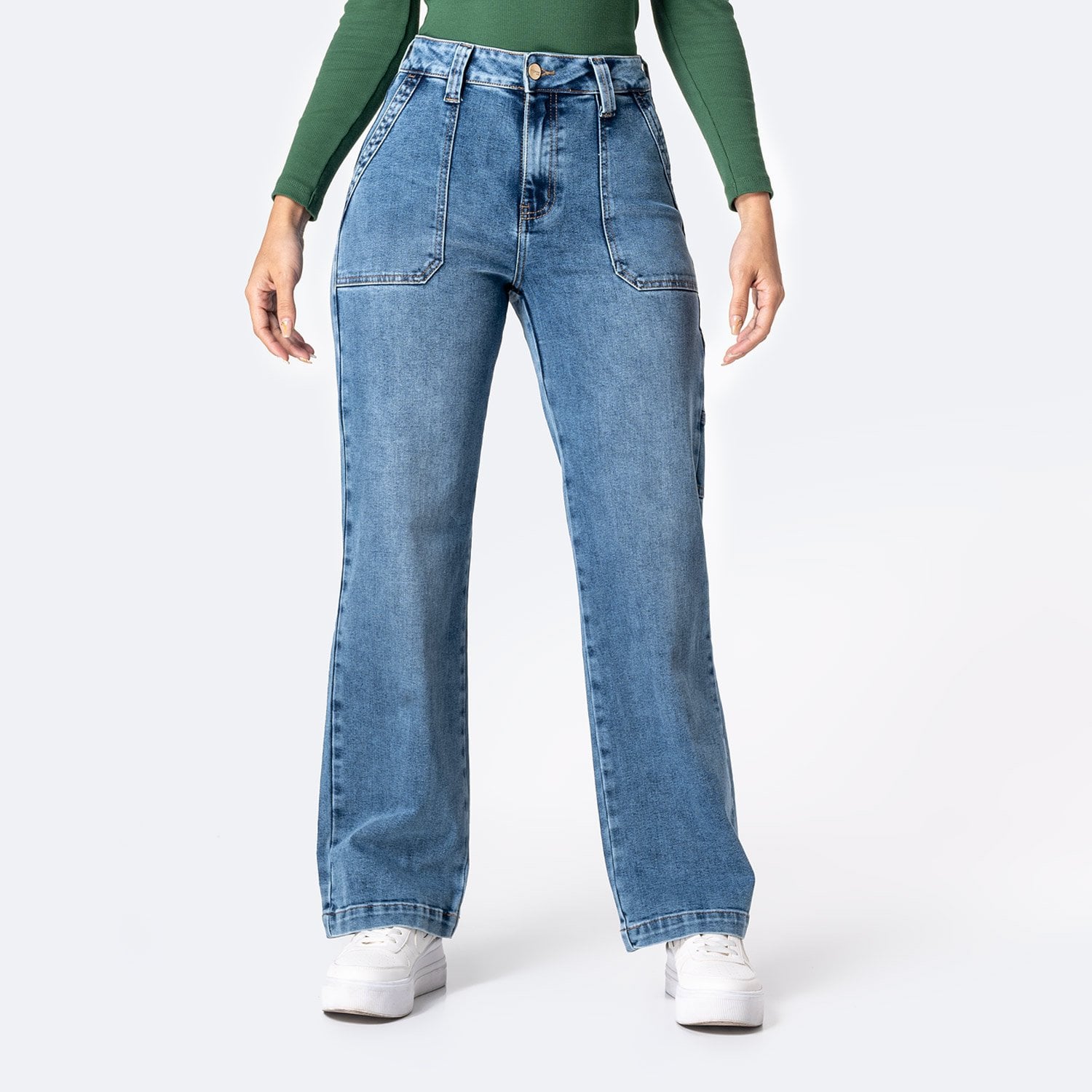 PANTALÓN JEAN DENIM STRETCH MUJER PIONIER KLAUDIAH - 1