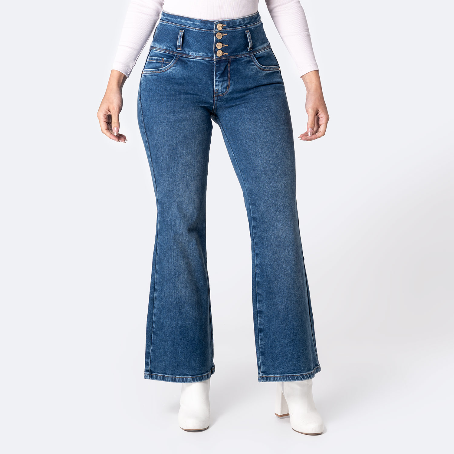 PANTALÓN JEAN DENIM STRETCH MUJER PIONIER JUDDI - 1