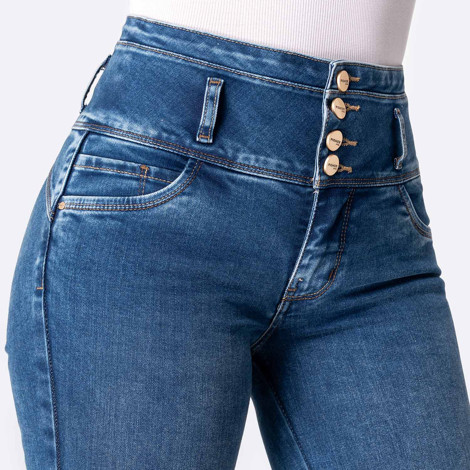 PANTALÓN JEAN DENIM STRETCH MUJER PIONIER JUDDI - 3