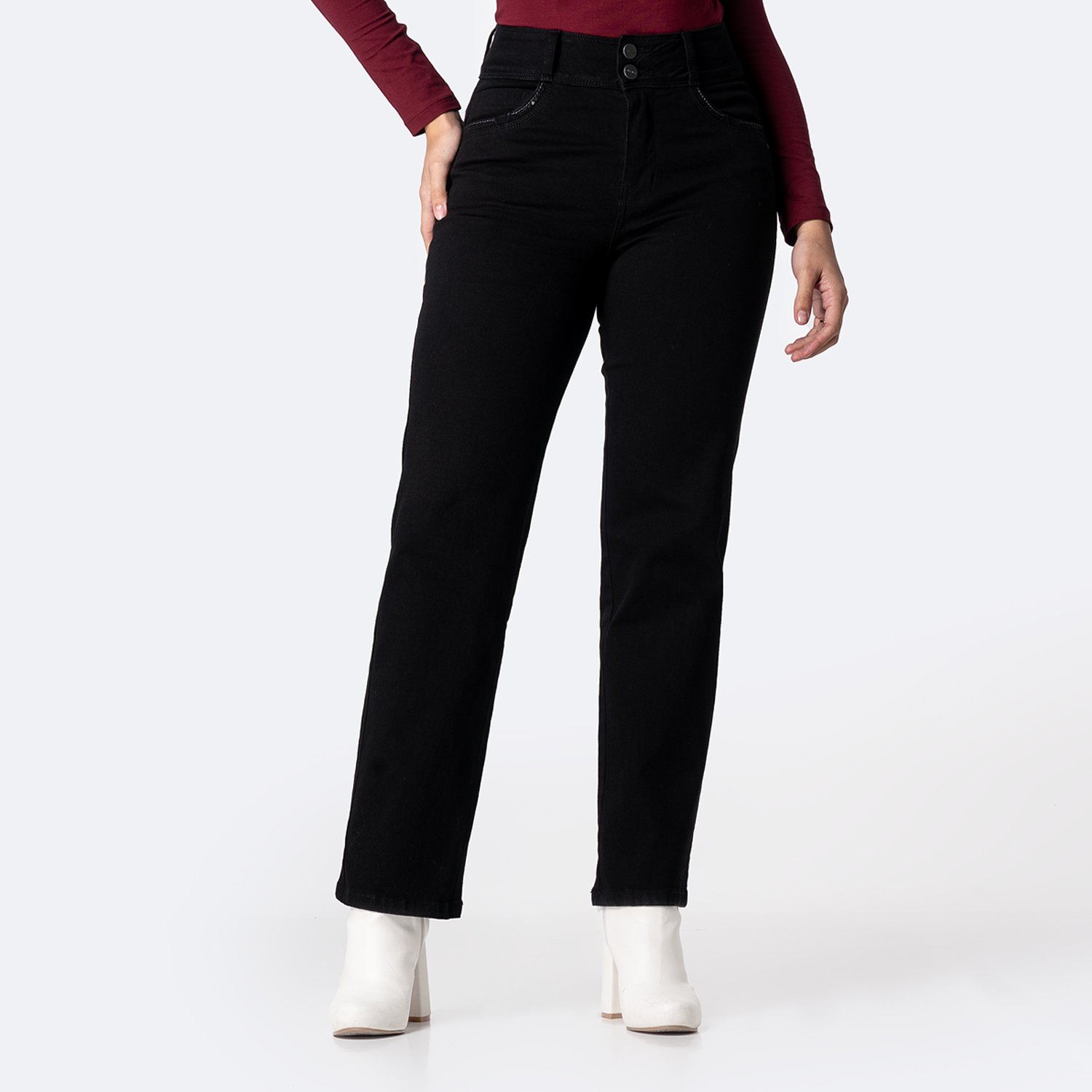 PANTALÓN JEAN DENIM STRETCH MUJER PIONIER ZAZIH - 1