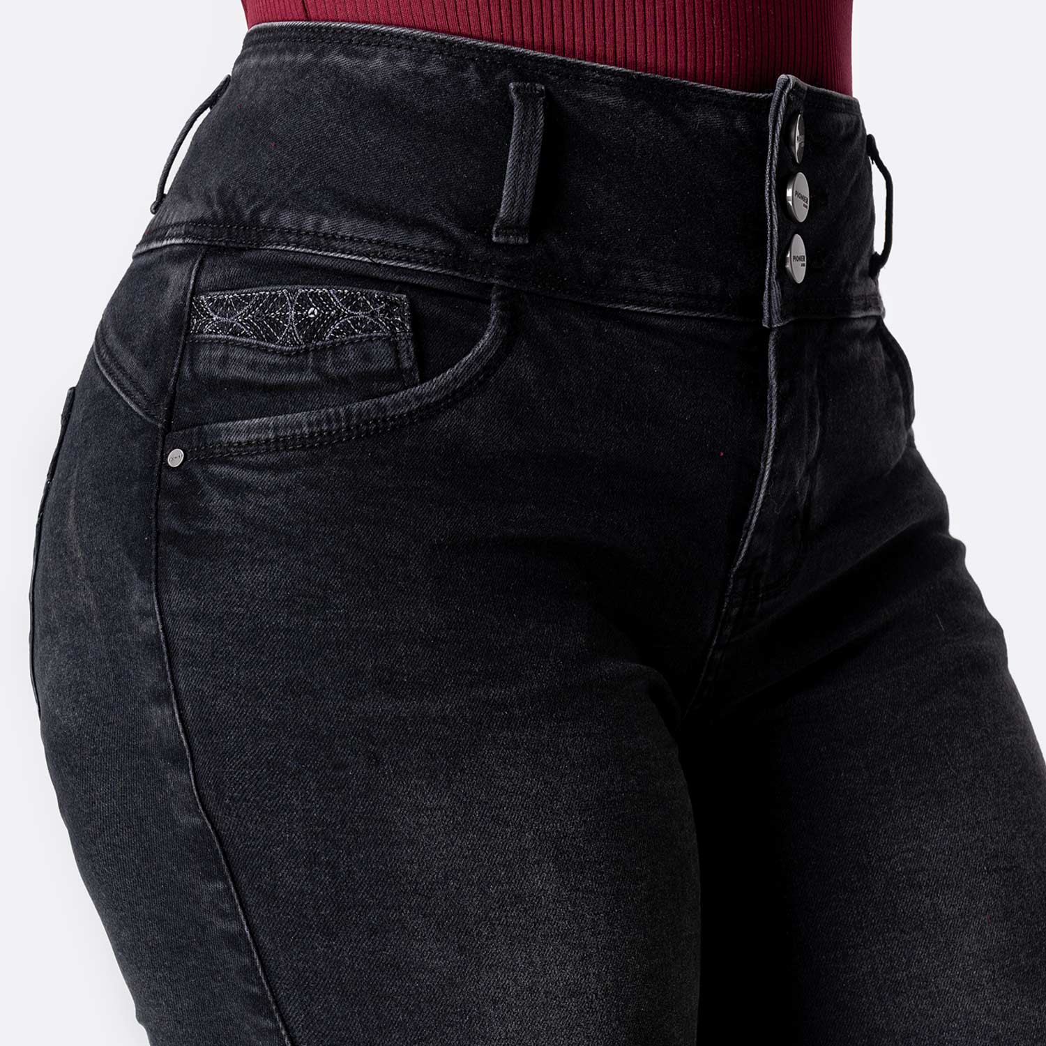 PANTALÓN JEAN SEMIPITILLO DENIM STRETCH MUJER PIONIER ALANAH - 3