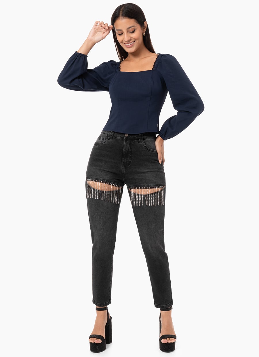 PANTALÓN JEAN DENIM STRETCH MUJER GOCCOS NAGORE - 1
