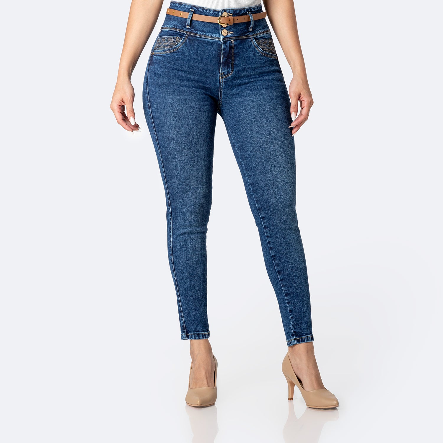 PANTALÓN JEAN PITILLO DENIM STRETCH MUJER PIONIER KIANAH - 1