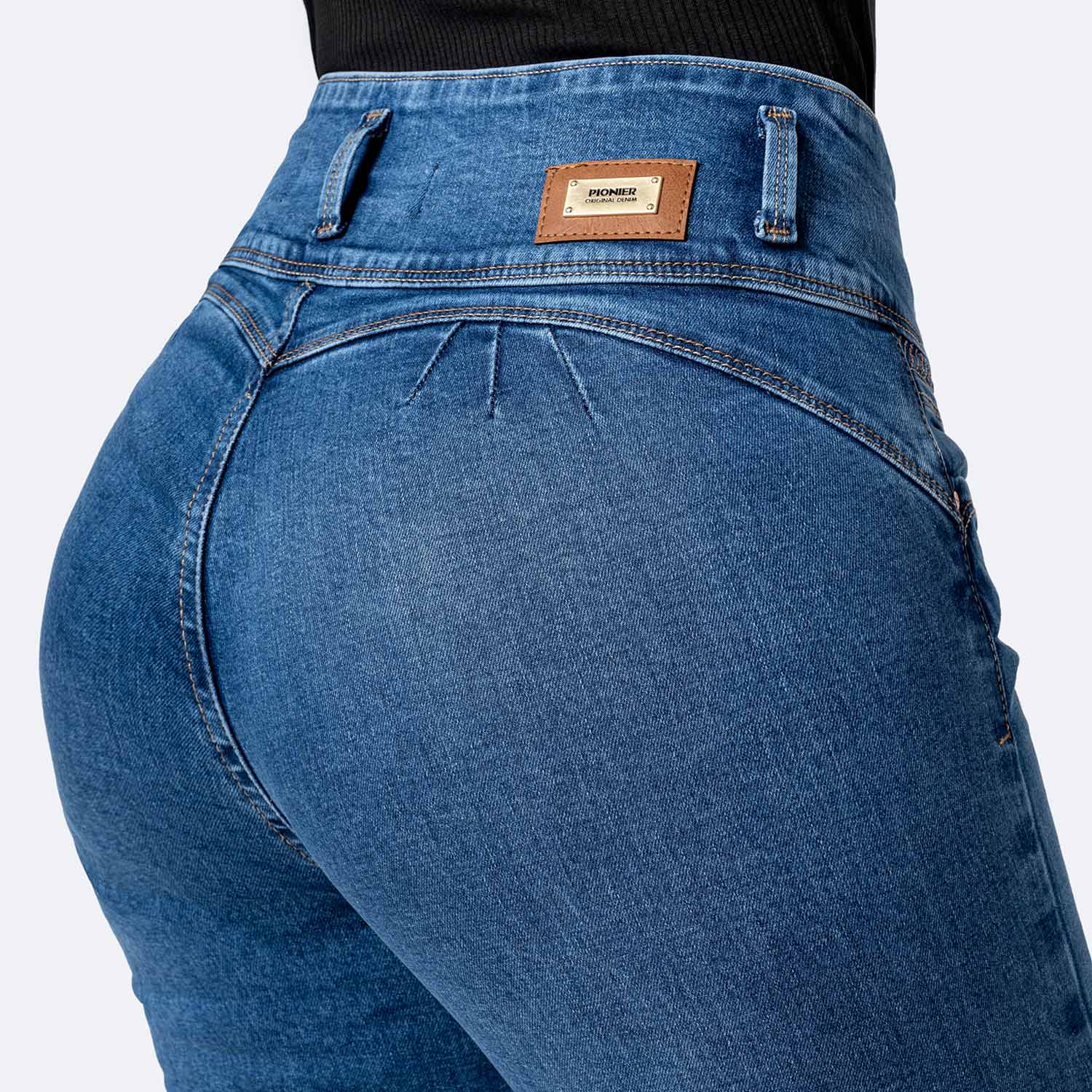 PANTALÓN JEAN SEMIPITILLO DENIM STRETCH MUJER PIONIER CELINNDA - 4