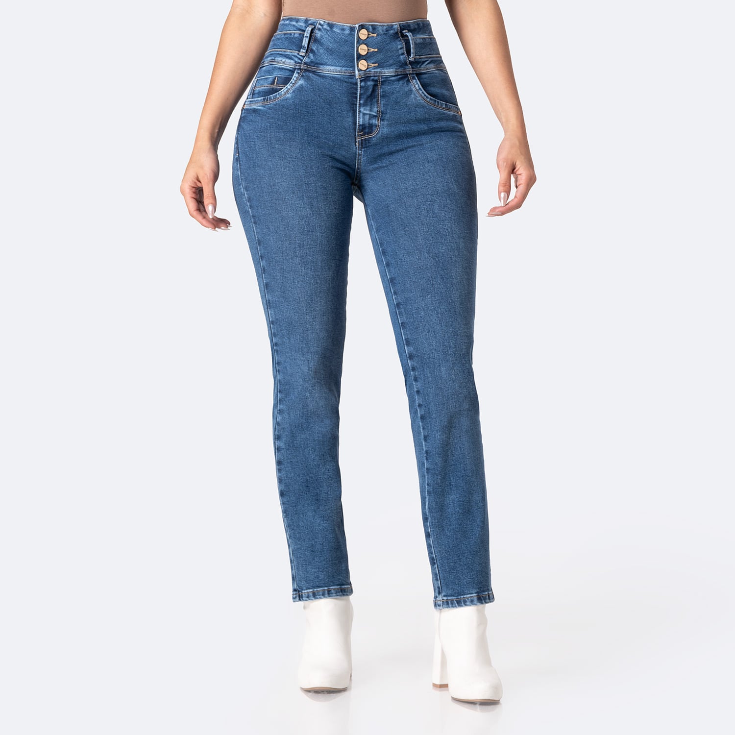 PANTALÓN JEAN DENIM STRETCH MUJER PIONIER AINNA - 1