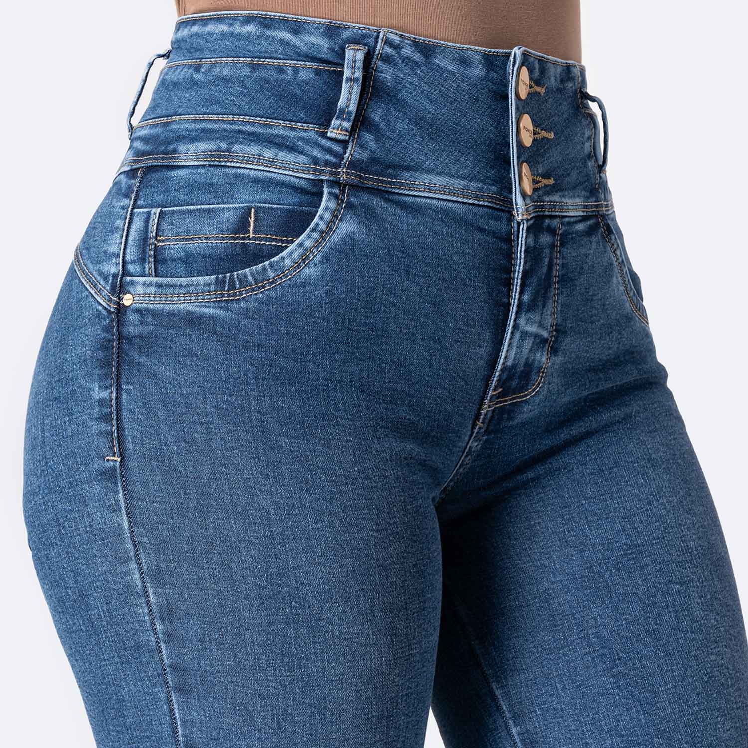 PANTALÓN JEAN DENIM STRETCH MUJER PIONIER AINNA - 3