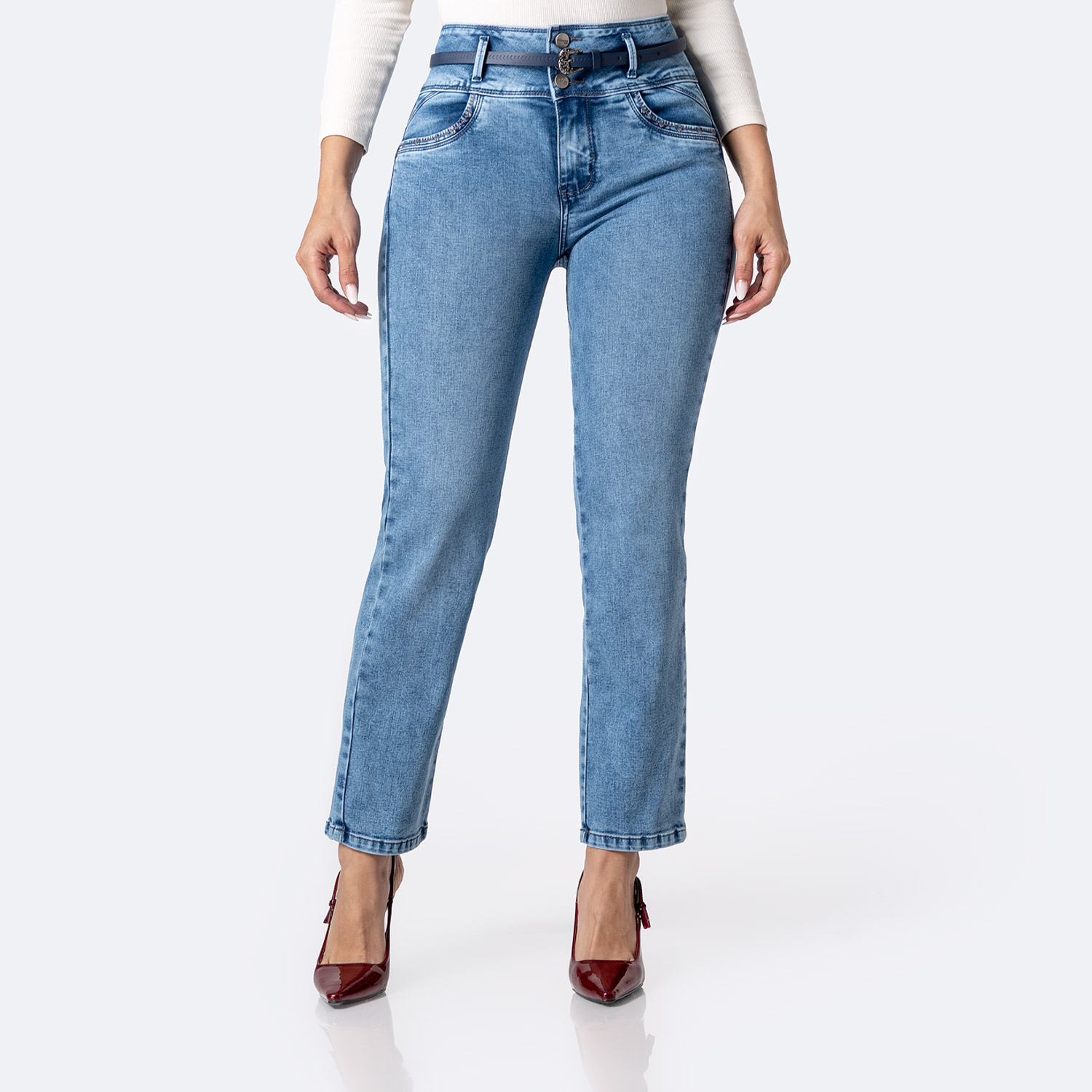 PANTALÓN JEAN DENIM STRETCH MUJER PIONIER SIGI - 1