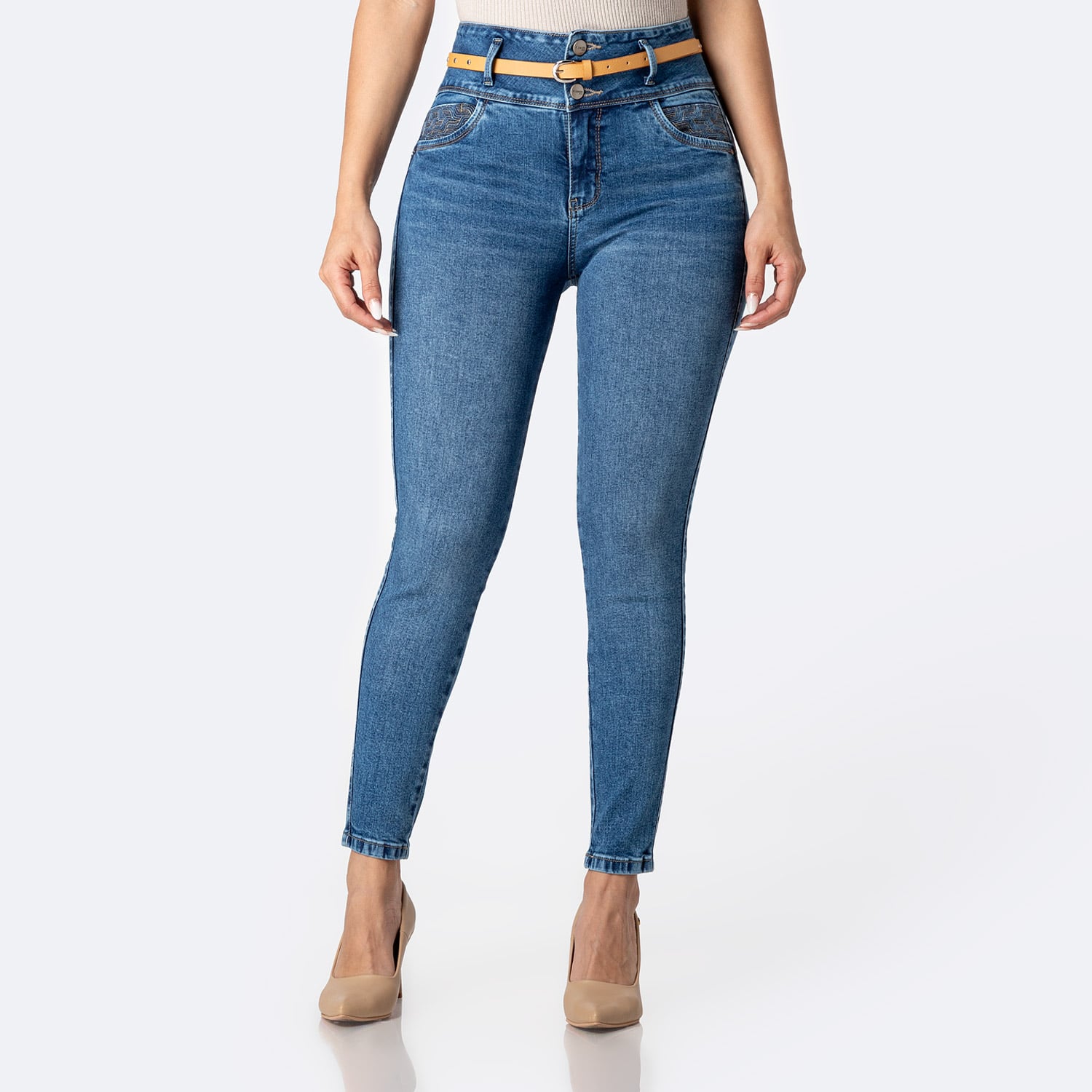 PANTALÓN JEAN PITILLO DENIM STRETCH MUJER PIONIER KIANAH - 1