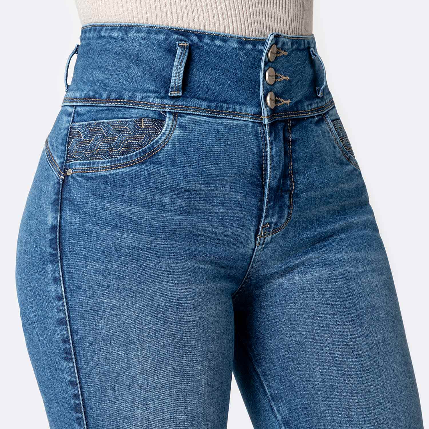 PANTALÓN JEAN PITILLO DENIM STRETCH MUJER PIONIER KIANAH - 3