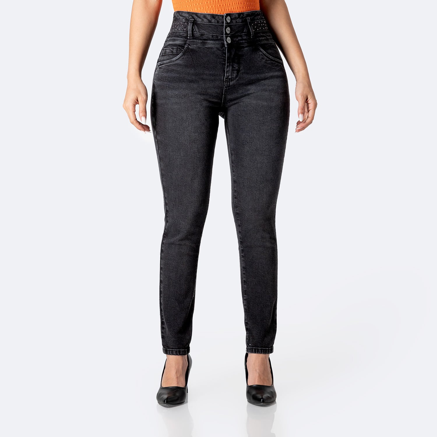 PANTALÓN JEAN SEMIPITILLO DENIM STRETCH MUJER PIONIER DEFNNA - 1