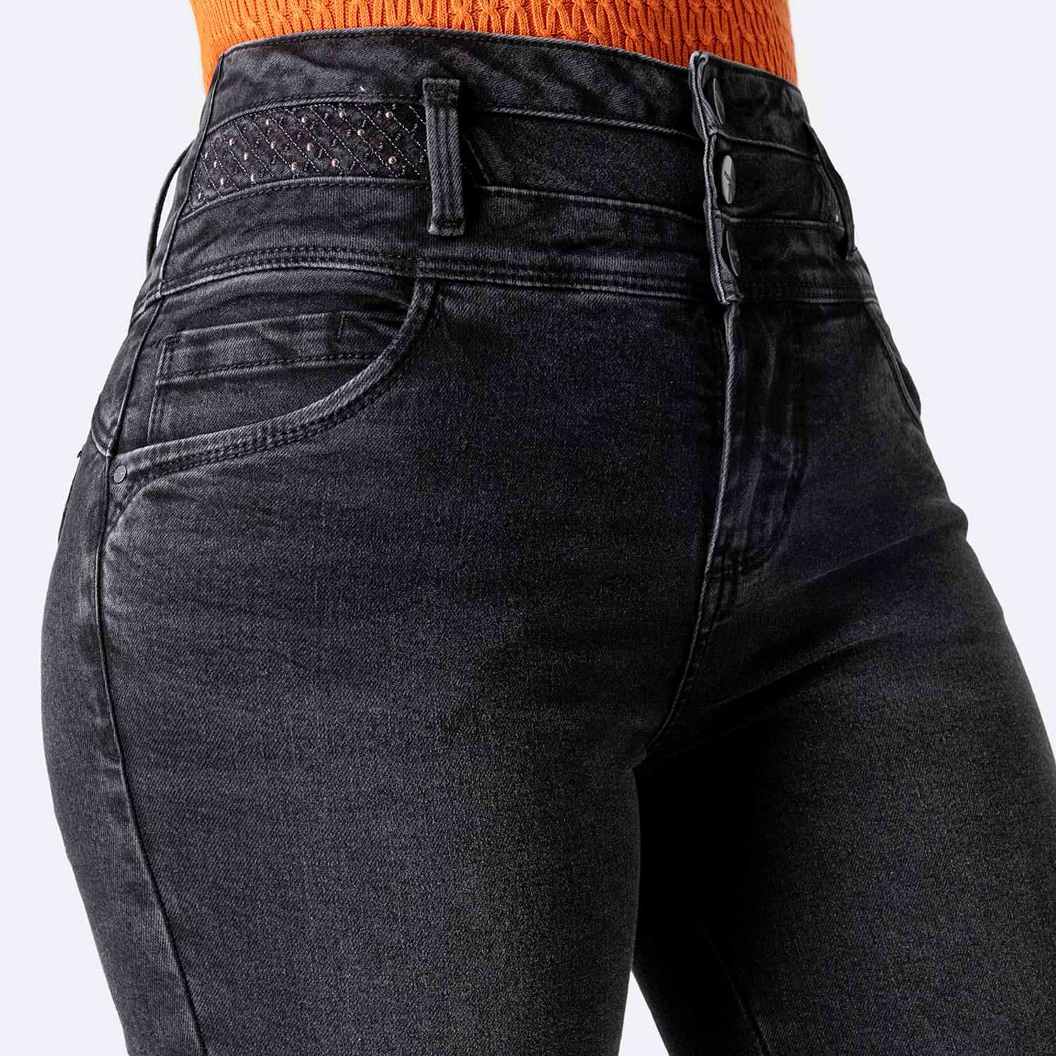 PANTALÓN JEAN SEMIPITILLO DENIM STRETCH MUJER PIONIER DEFNNA - 3