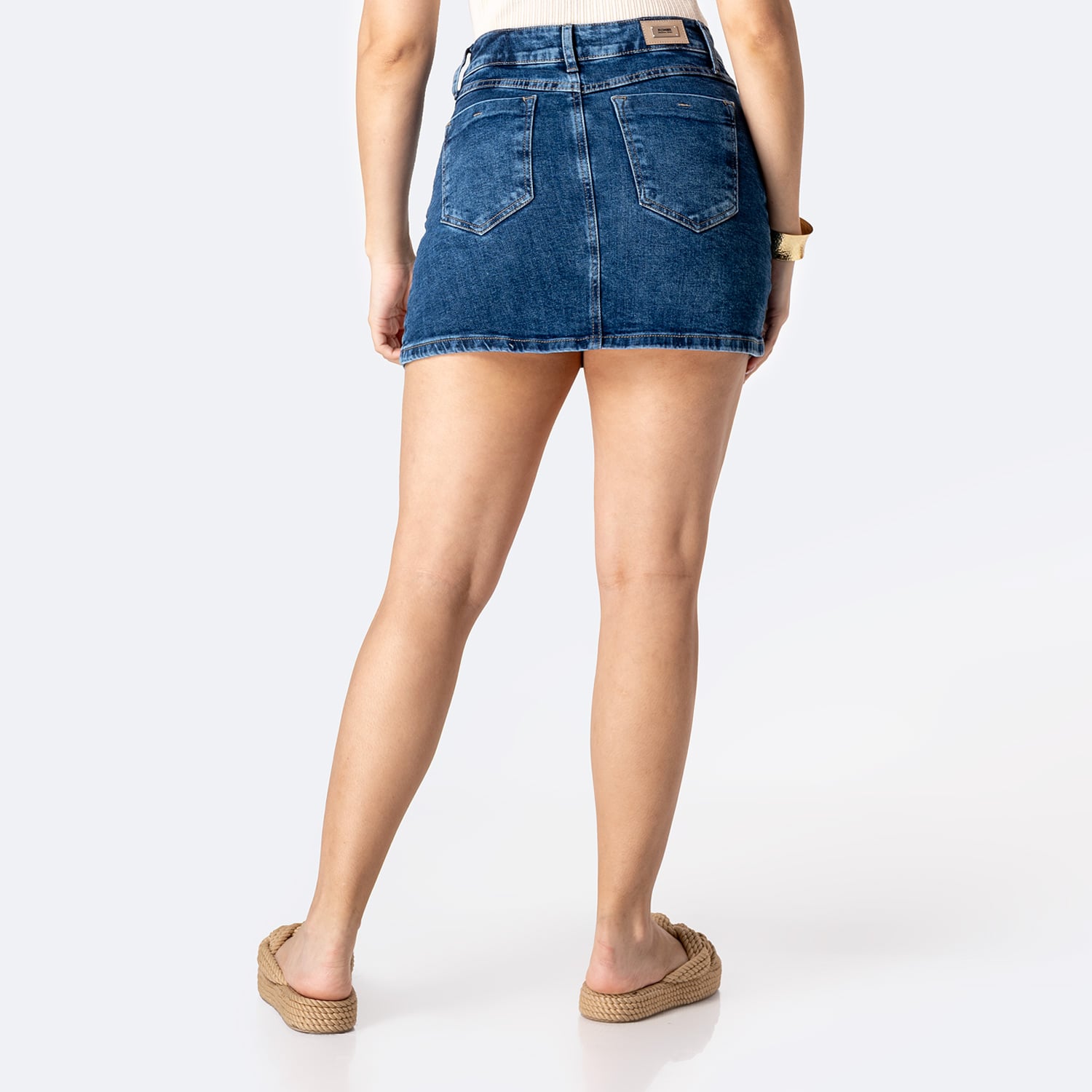 FALDA MINI SHORT DENIM STRETCH MUJER PIONIER MARIANELAH - 2