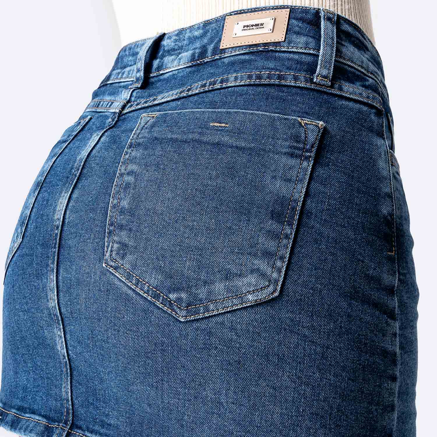 FALDA MINI SHORT DENIM STRETCH MUJER PIONIER MARIANELAH - 4