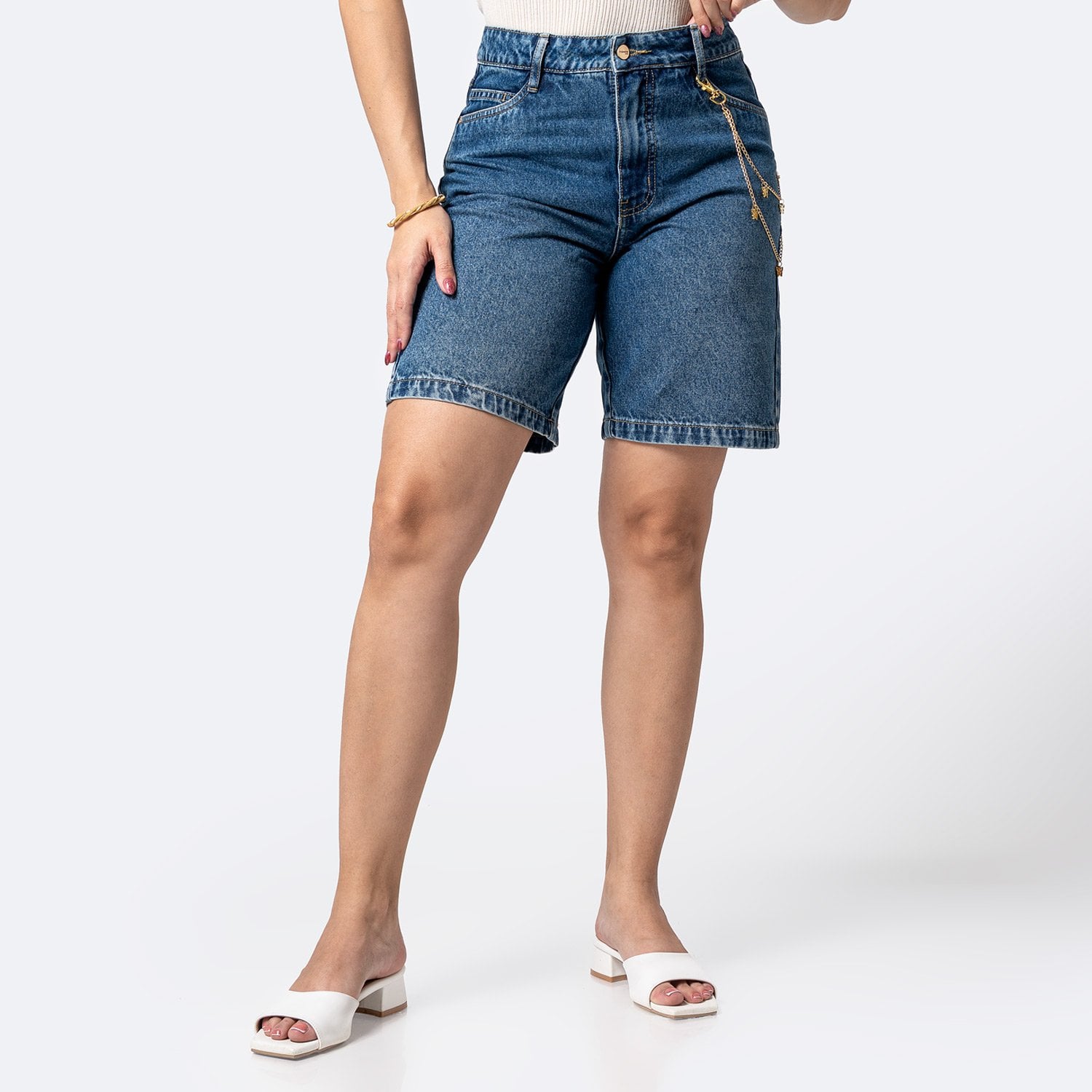 SHORT BERMUDA DENIM STRETCH MUJER PIONIER GREZIE - 1