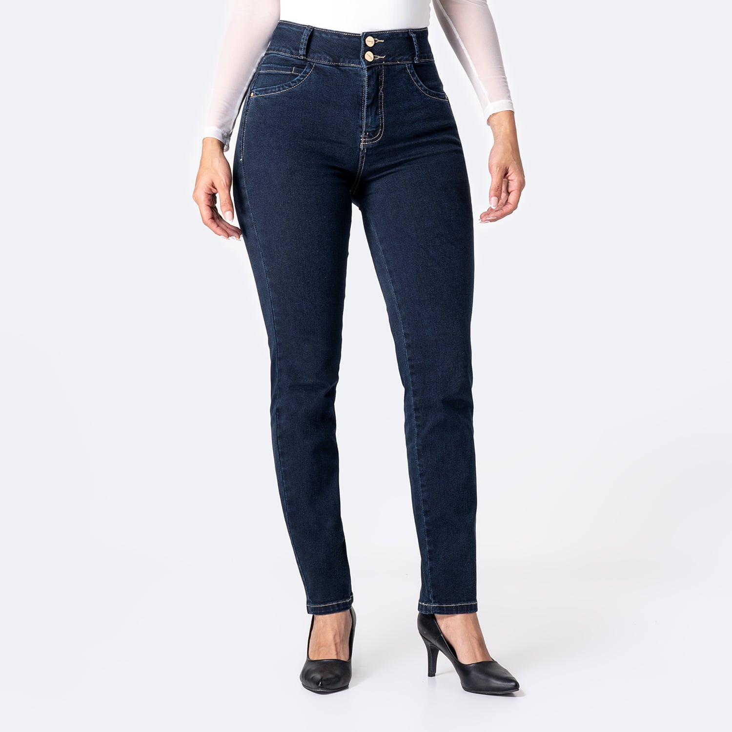 PANTALÓN JEAN DENIM STRETCH MUJER PIONIER LARISSA - 1