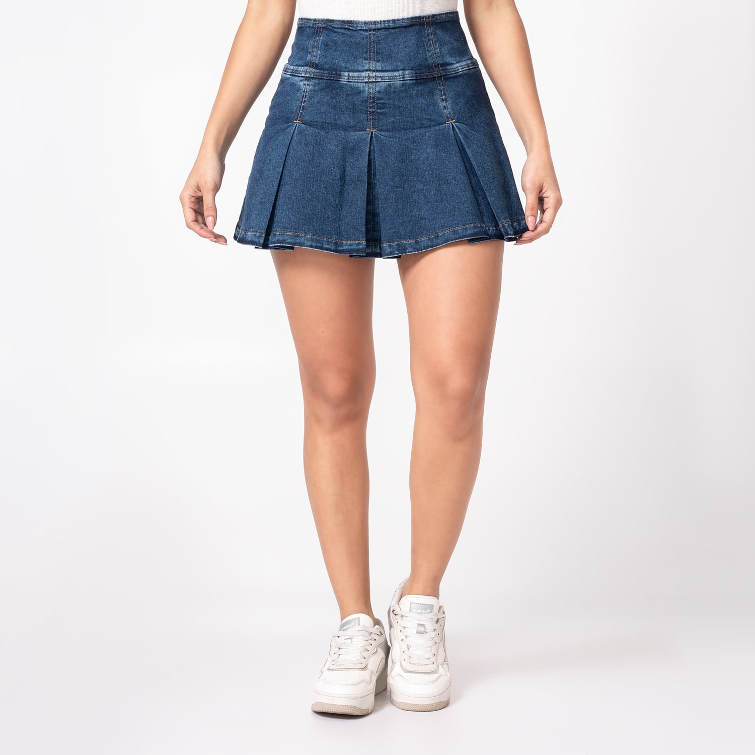 FALDA MINI SHORT DENIM STRETCH MUJER PIONIER MANAYA - 1