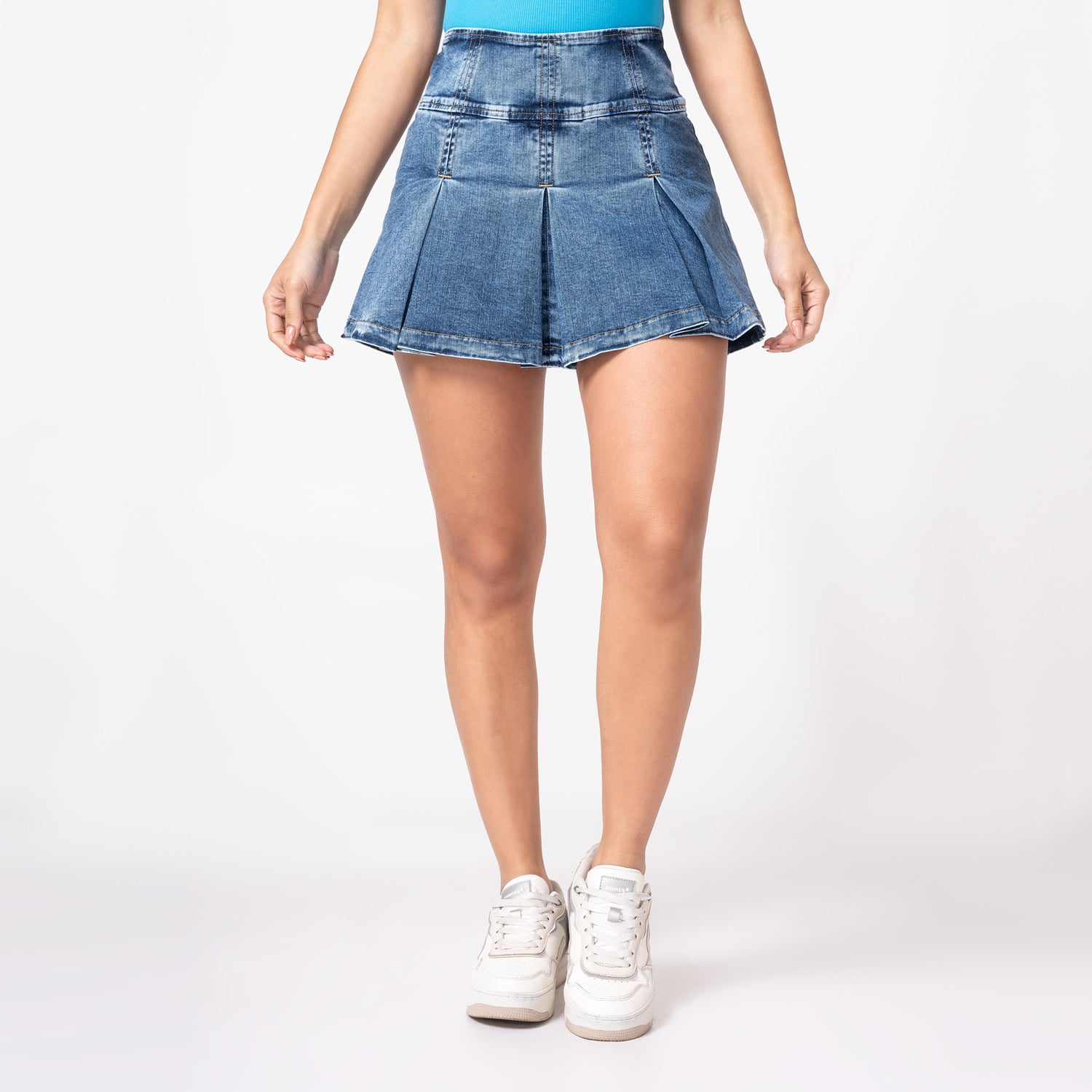 FALDA MINI SHORT DENIM STRETCH MUJER PIONIER MANAYA - 1