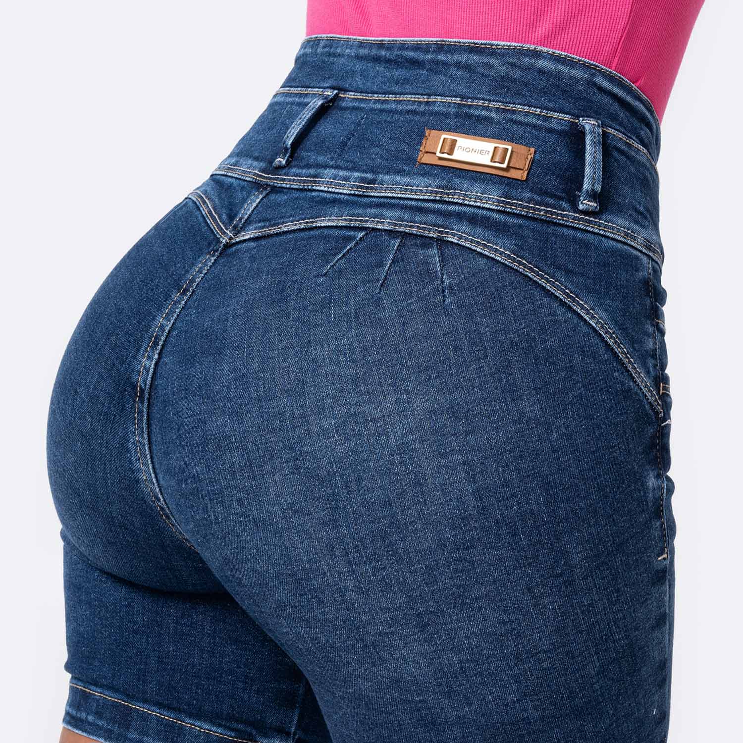SHORT SNICKER DENIM STRETCH MUJER PIONIER STEIZI - 4