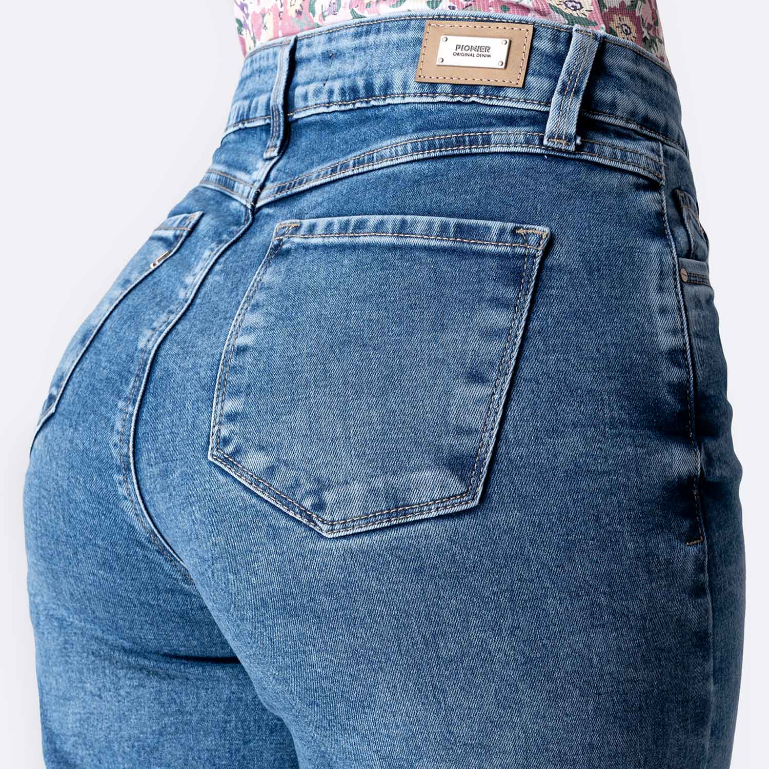 PANTALÓN JEAN DENIM STRETCH MUJER PIONIER LARAAH - 4