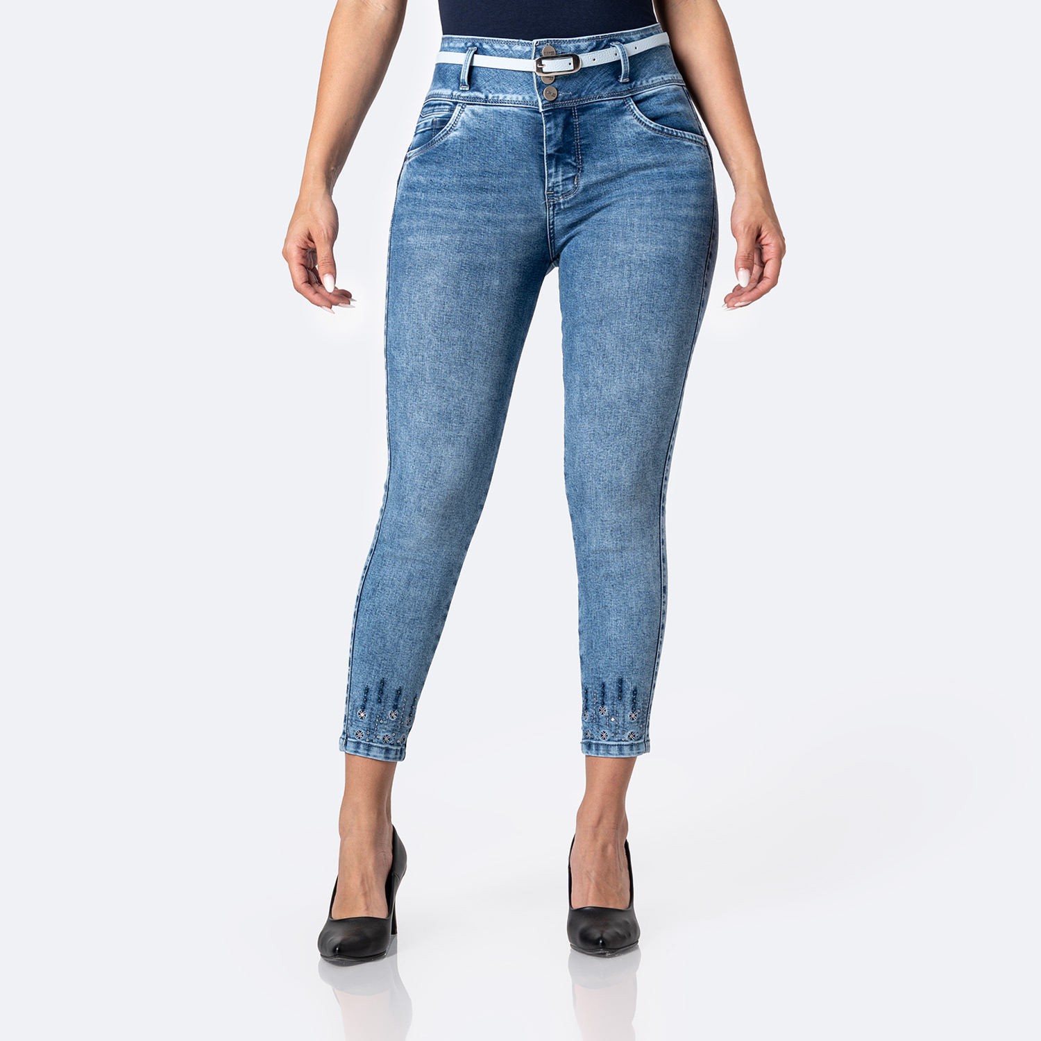 PANTALÓN JEAN DENIM STRETCH MUJER PIONIER ITSA - 1