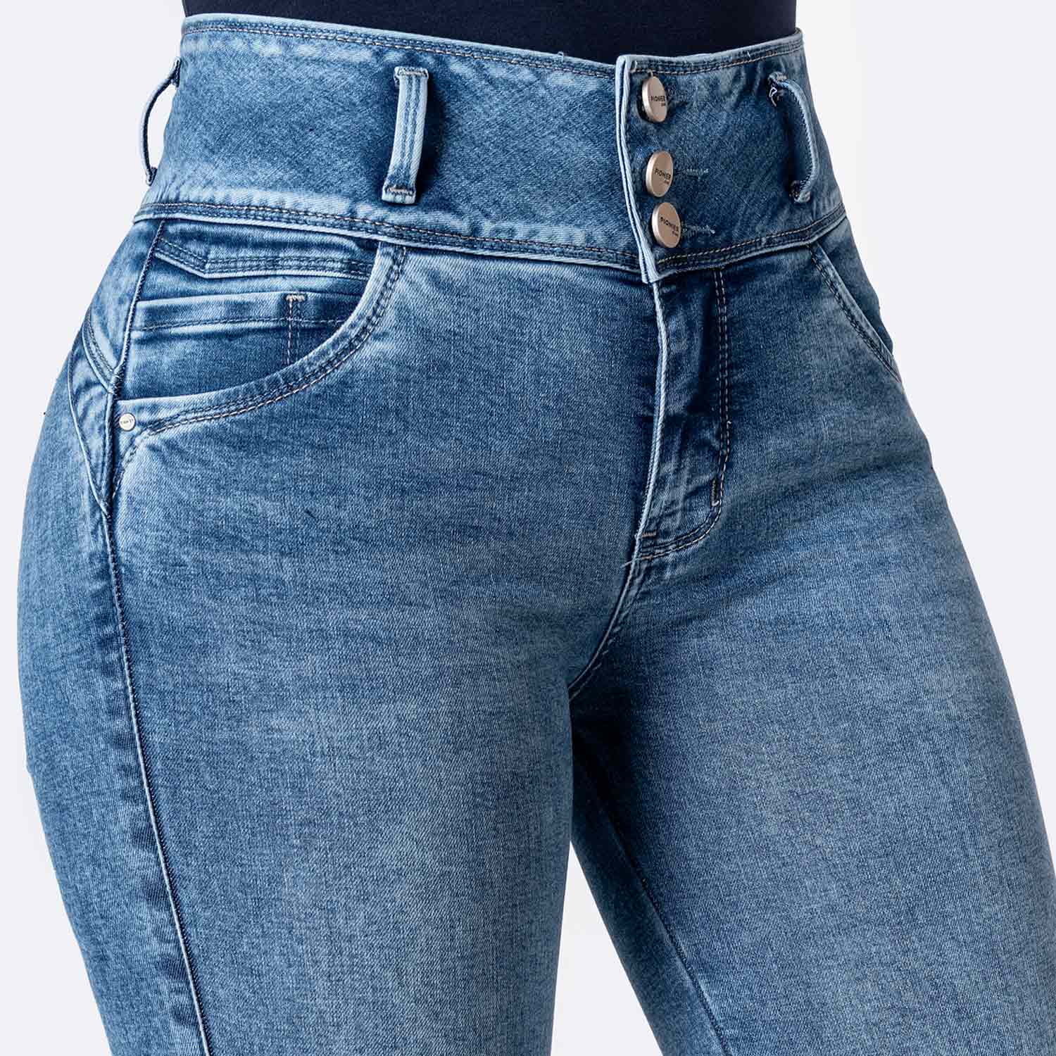 PANTALÓN JEAN DENIM STRETCH MUJER PIONIER ITSA - 3