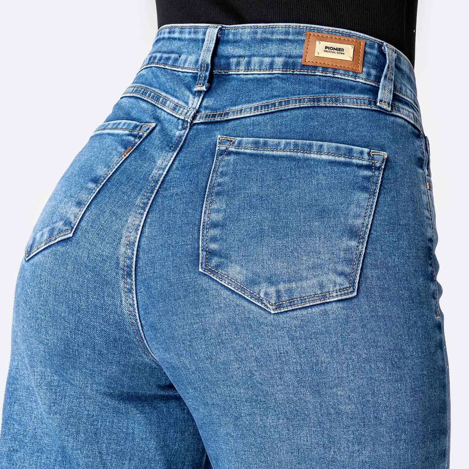 PANTALÓN JEAN DENIM STRETCH MUJER PIONIER LARAA BRI - 4