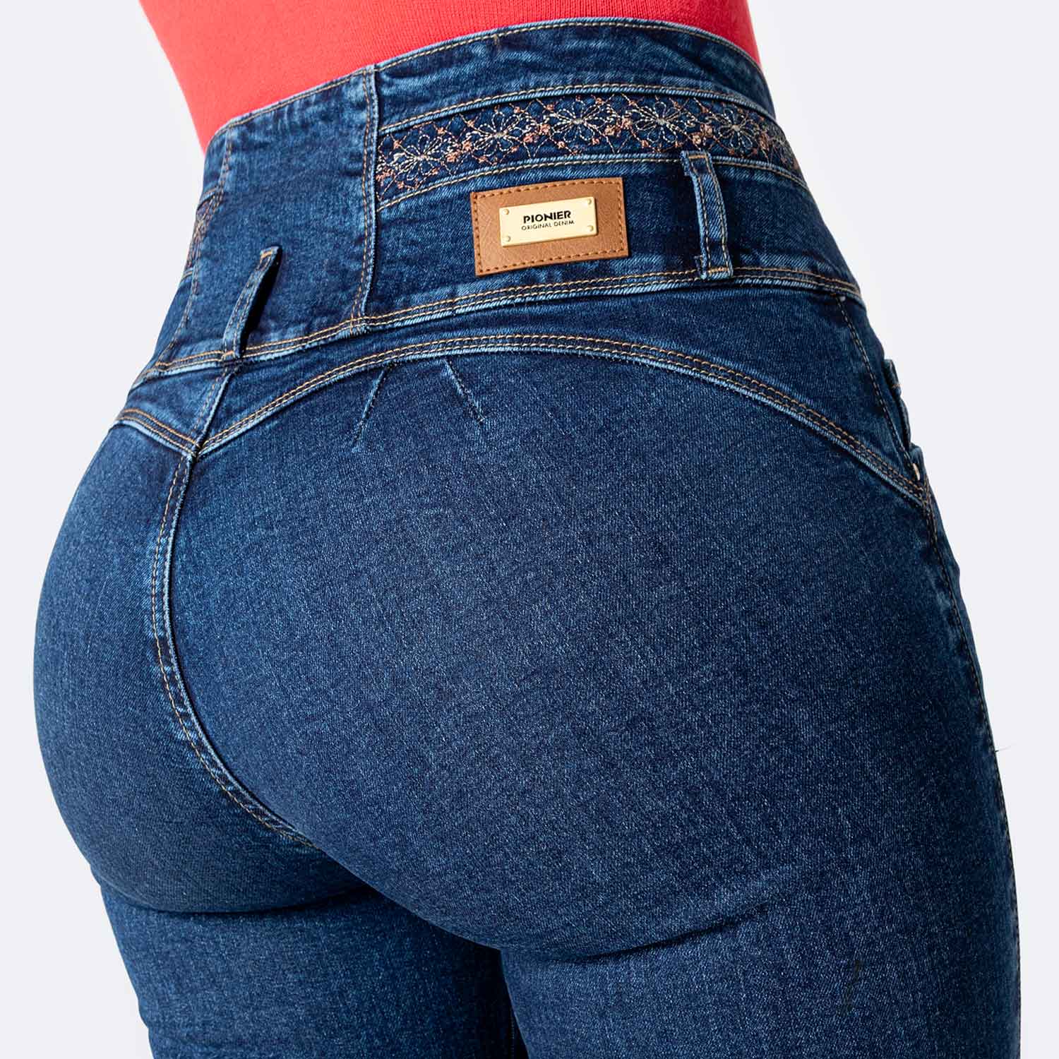 PANTALÓN JEAN SEMIPITILLO DENIM STRETCH MUJER PIONIER GENNESIS - 4