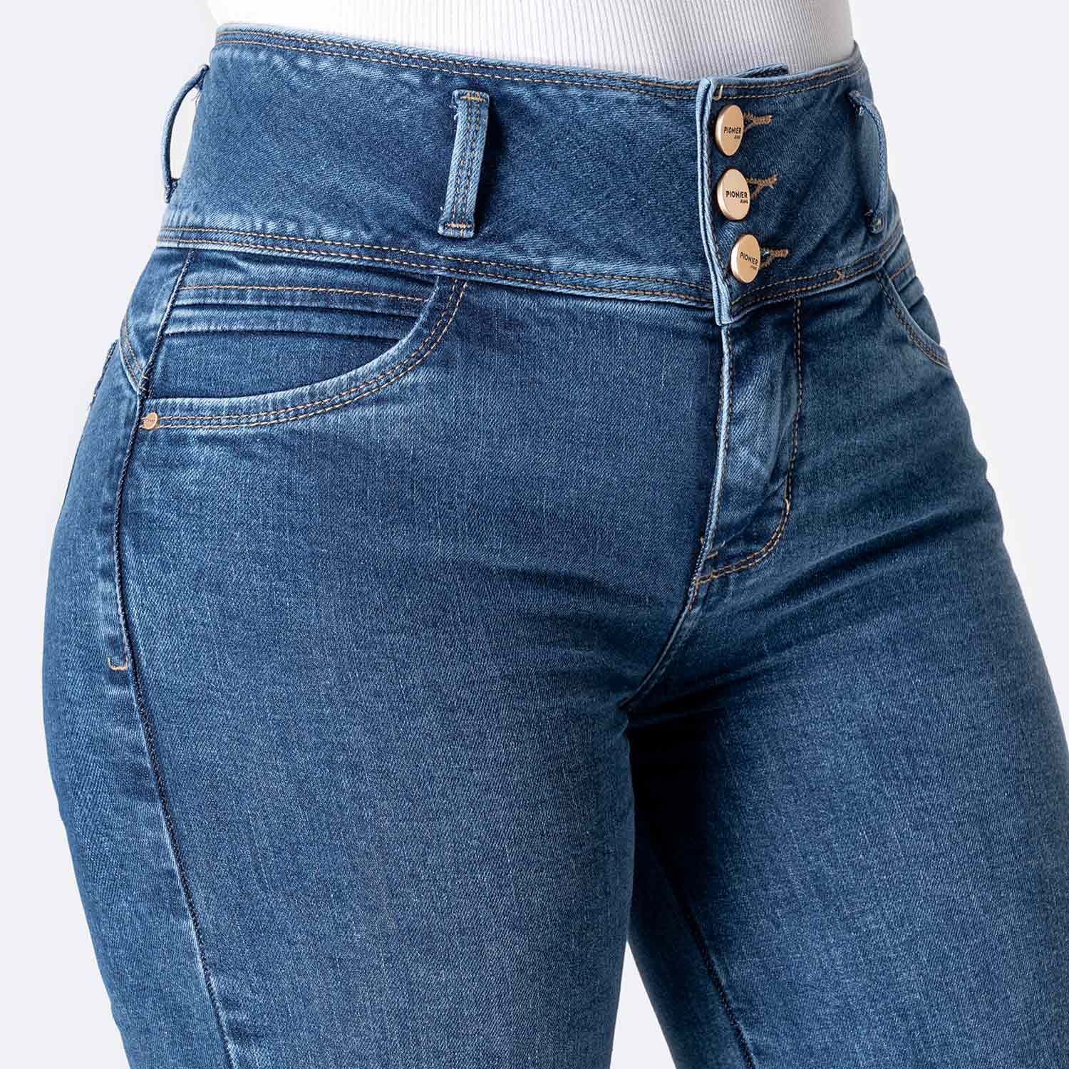 PANTALÓN JEAN DENIM STRETCH MUJER PIONIER ELVANIA - 3