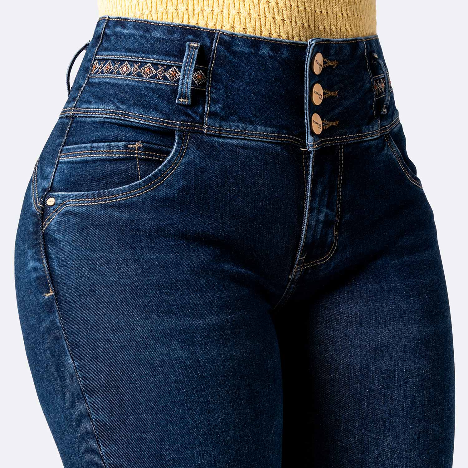 PANTALÓN JEAN PITILLO DENIM STRETCH MUJER PIONIER HIMARIH - 3