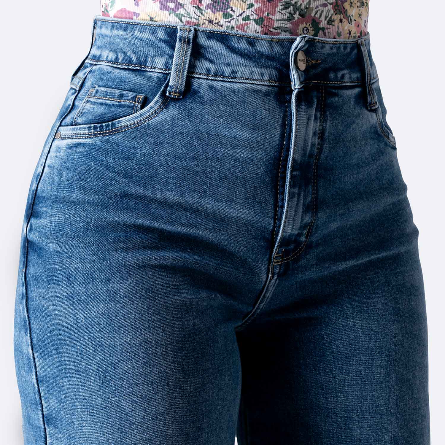 PANTALÓN JEAN DENIM STRETCH MUJER PIONIER LARAAH - 3