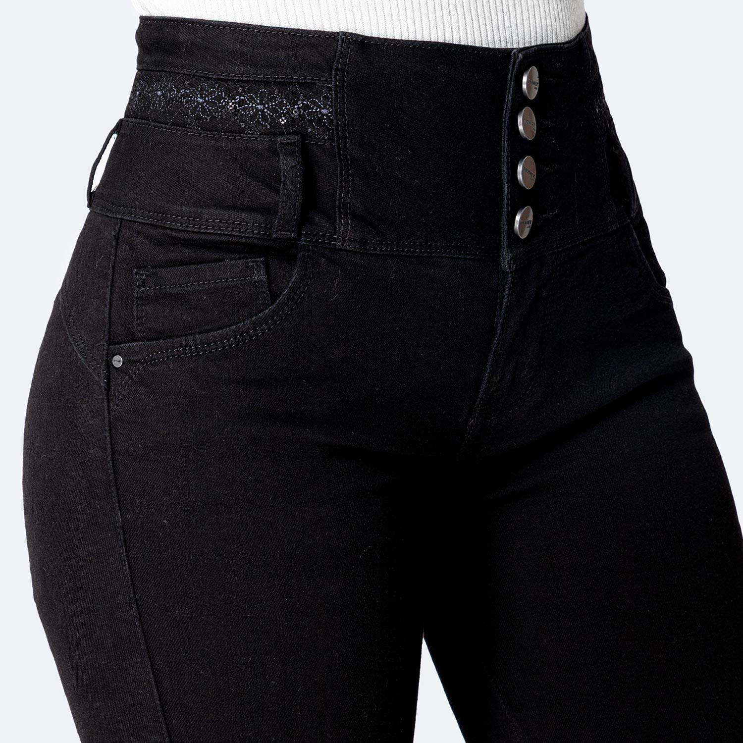 PANTALÓN JEAN SEMIPITILLO DENIM STRETCH MUJER PIONIER GENNESIS - 3