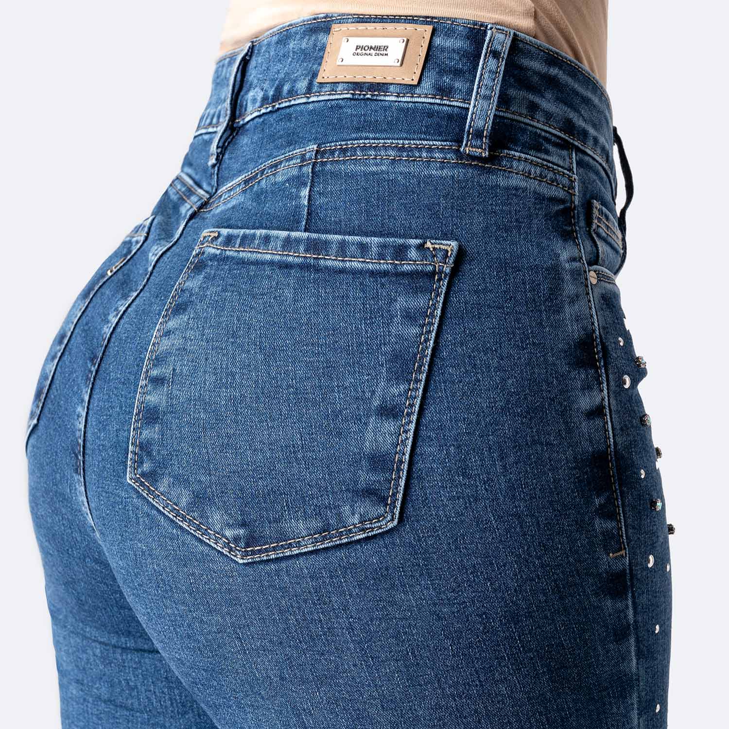PANTALÓN JEAN DENIM STRETCH MUJER PIONIER HALLYH BRI - 4
