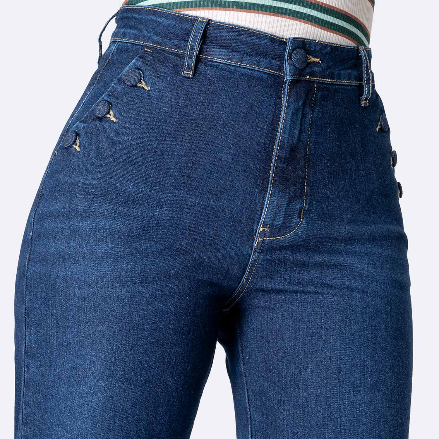 PANTALÓN JEAN DENIM STRETCH MUJER PIONIER BRUNELHA - 3