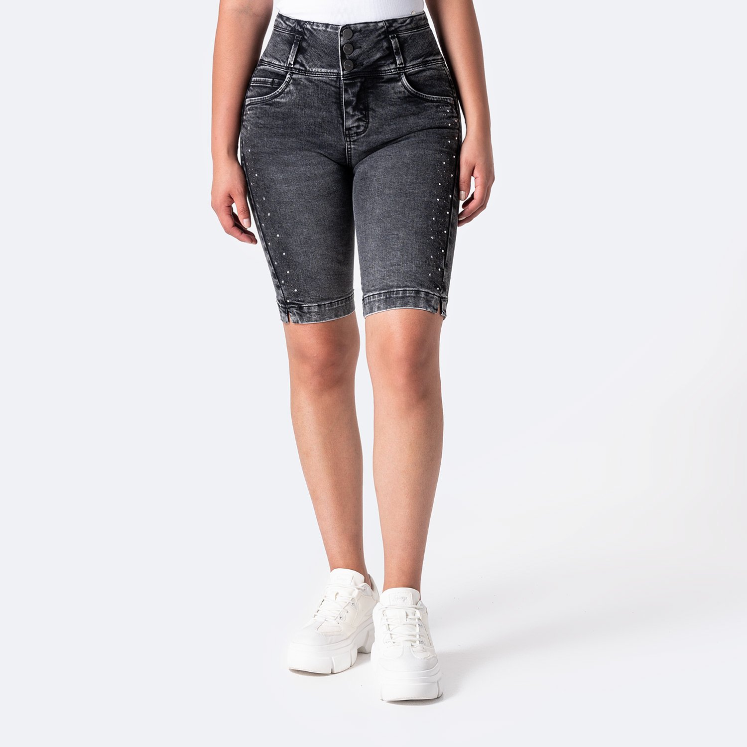 SHORT SNICKER DENIM STRETCH MUJER PIONIER MARLITA - 1
