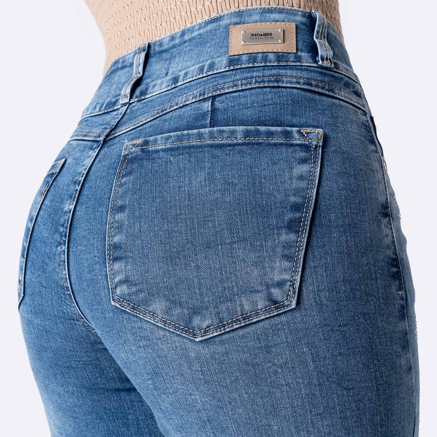 PANTALÓN JEAN DENIM STRETCH MUJER PIONIER MARILENNA BRI - 4