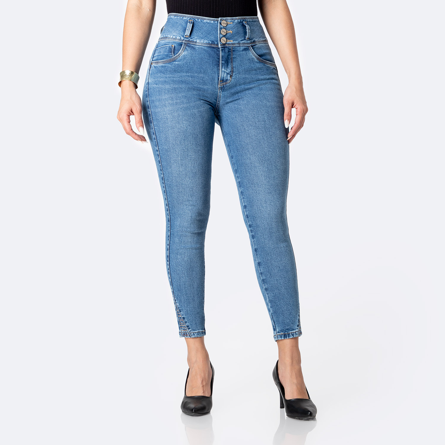 PANTALÓN JEAN DENIM STRETCH MUJER PIONIER EMNA - 1