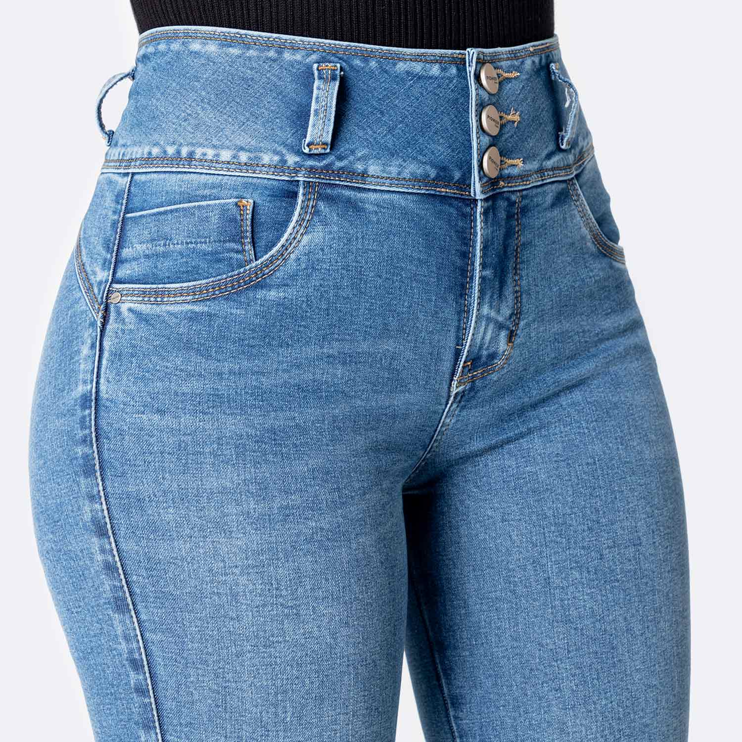 PANTALÓN JEAN DENIM STRETCH MUJER PIONIER EMNA - 3