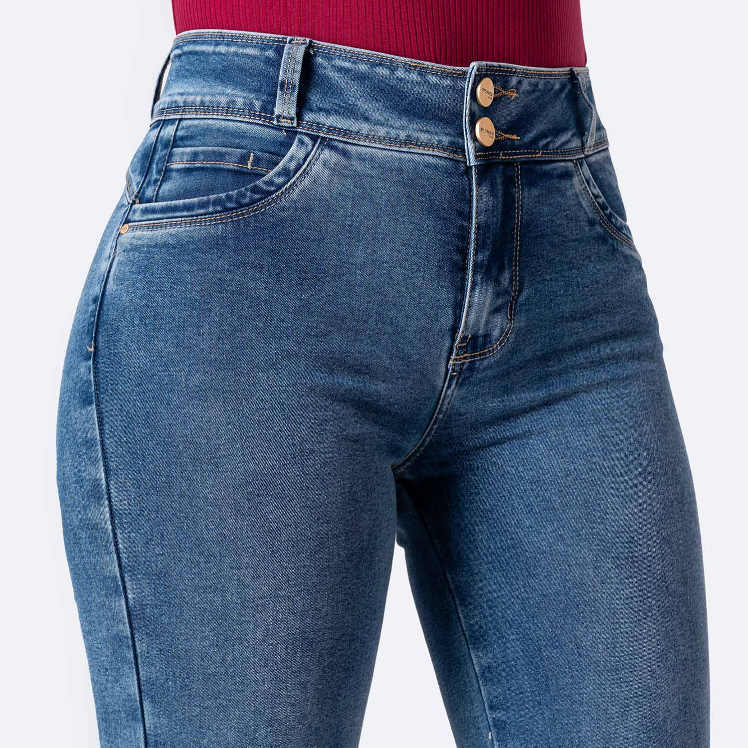 PANTALÓN JEAN DENIM STRETCH MUJER PIONIER DRIHANA - 3