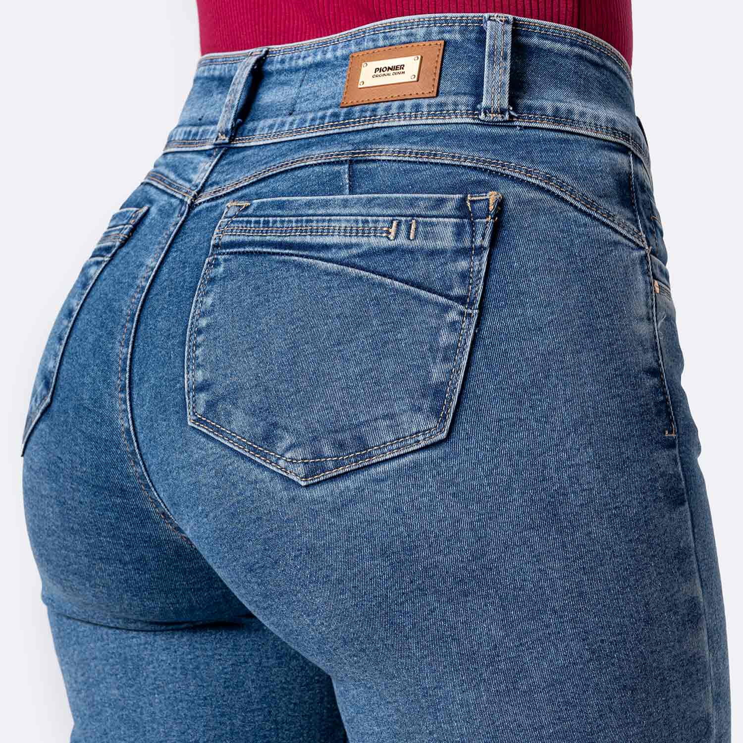 PANTALÓN JEAN DENIM STRETCH MUJER PIONIER DRIHANA - 4
