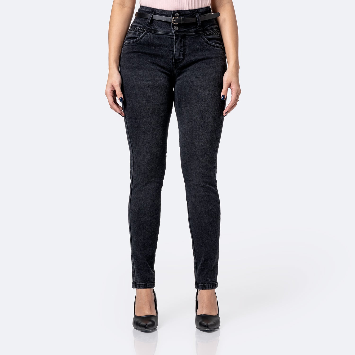 PANTALÓN JEAN SEMIPITILLO DENIM STRETCH MUJER PIONIER CELINNDA - 1