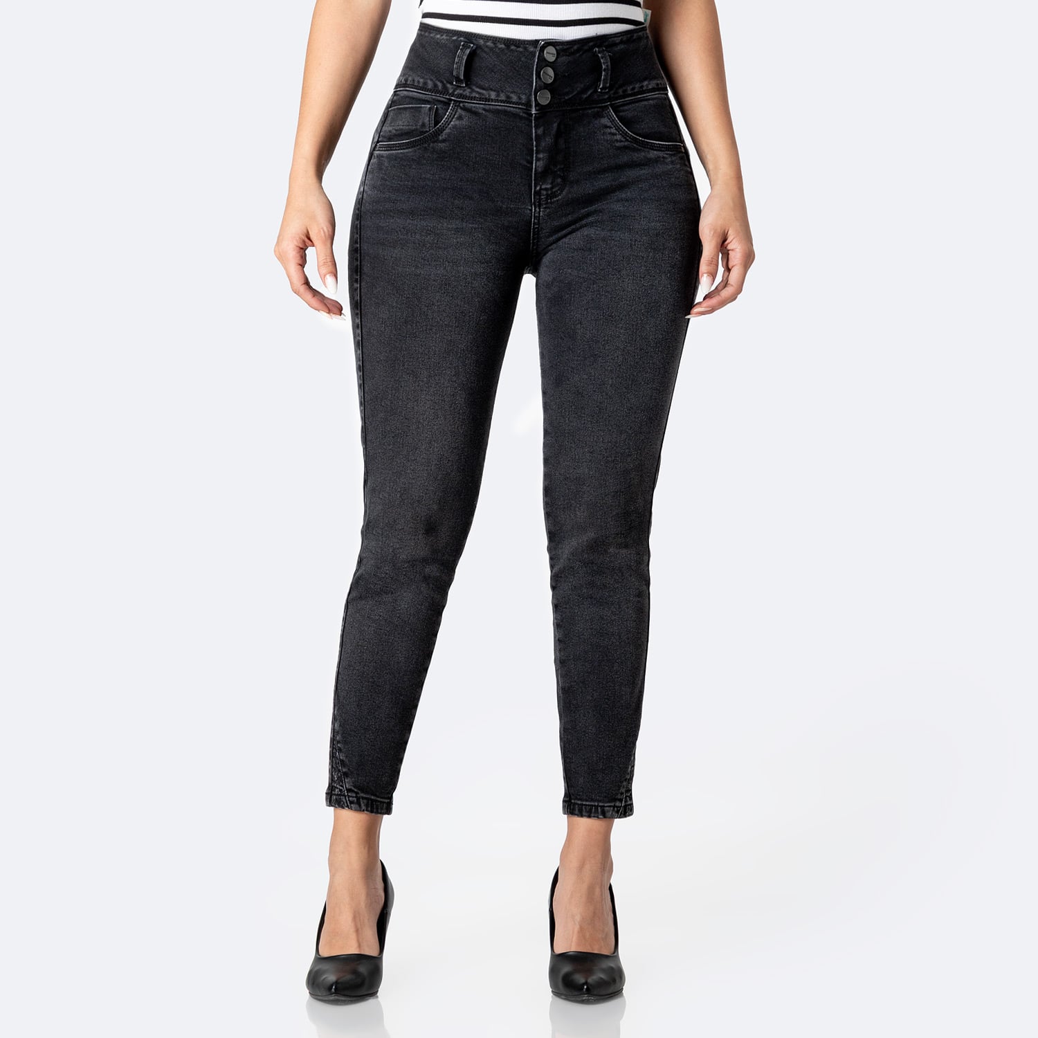 PANTALÓN JEAN DENIM STRETCH MUJER PIONIER EMNA - 1