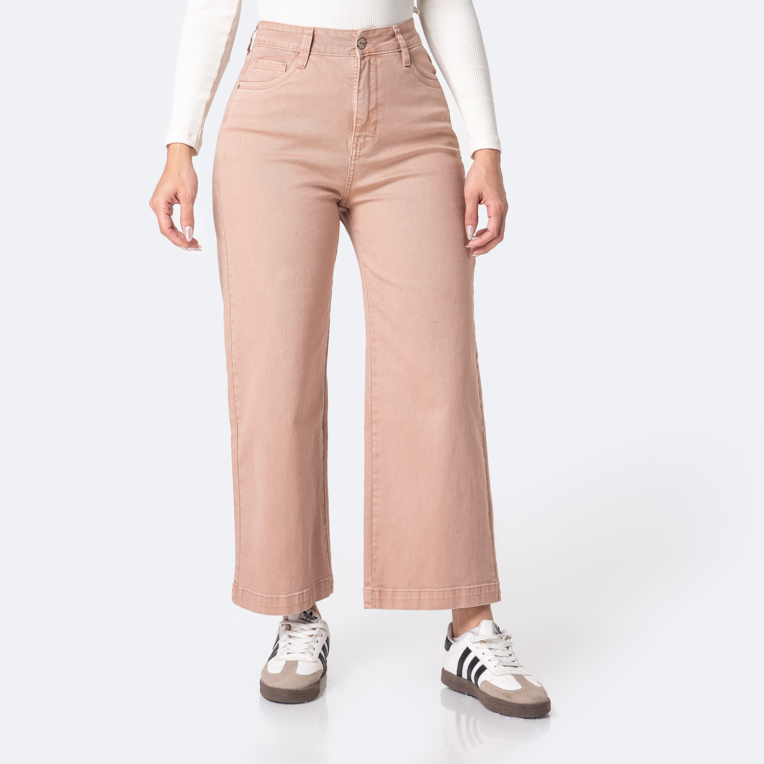 PANTALÓN DRILL STRETCH MUJER PIONIER LARI BULL DENIM - 1