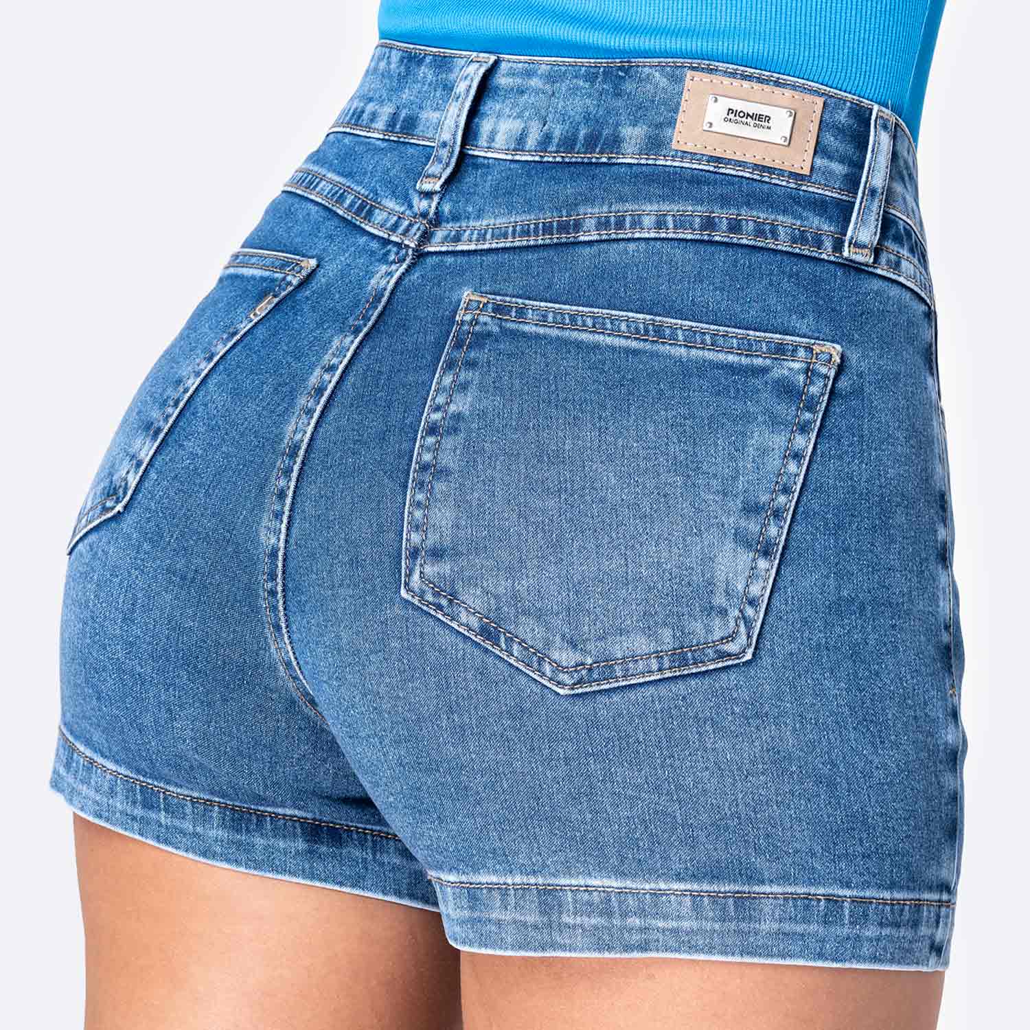 SHORT DENIM STRETCH MUJER PIONIER BRENDDAH - 4