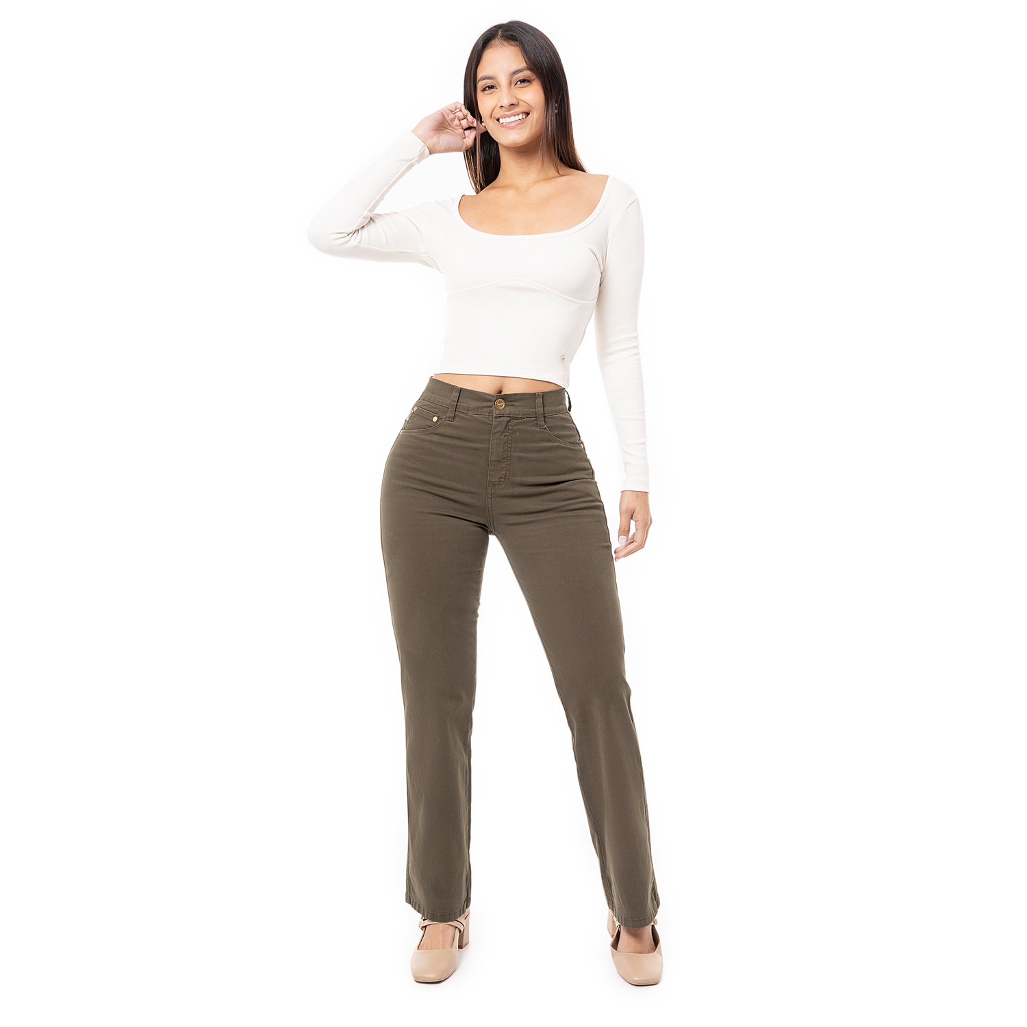 PANTALÓN RECTO DRILL STRETCH MUJER PIONIER DIANA - 1