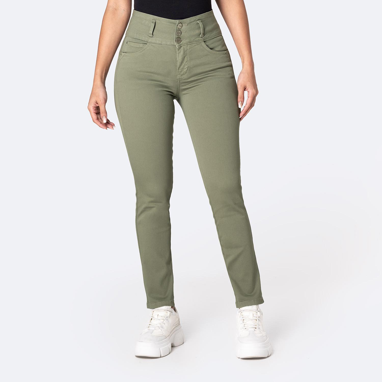 PANTALÓN SEMIPITILLO DRILL STRETCH MUJER PIONIER KATICA - 1