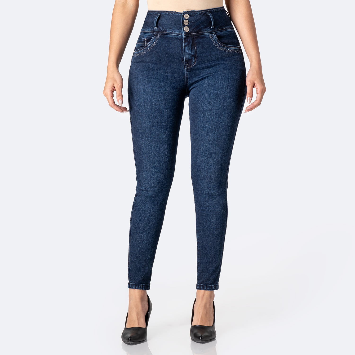 PANTALÓN JEAN PITILLO DENIM STRETCH MUJER PIONIER KORAH - 1