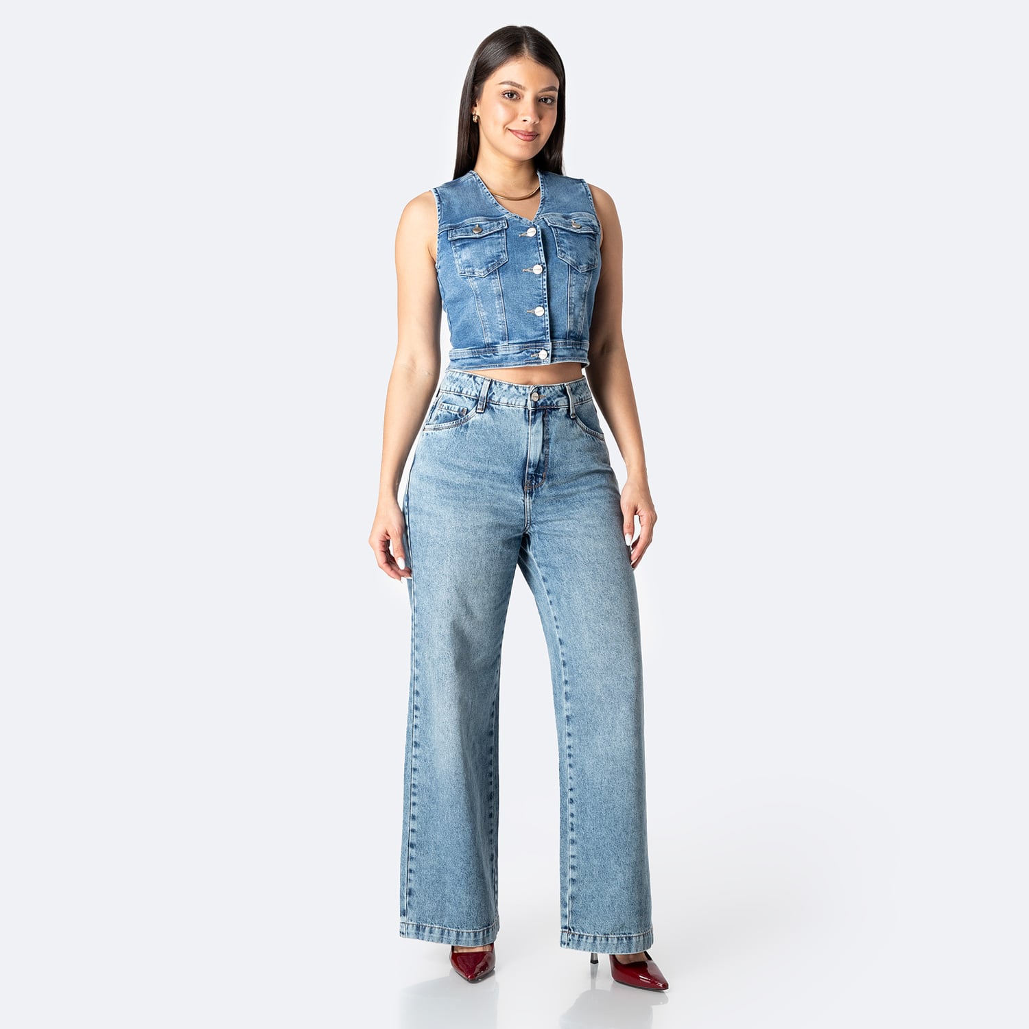 CHALECO DENIM STRETCH MUJER PIONIER BALEZA - 3