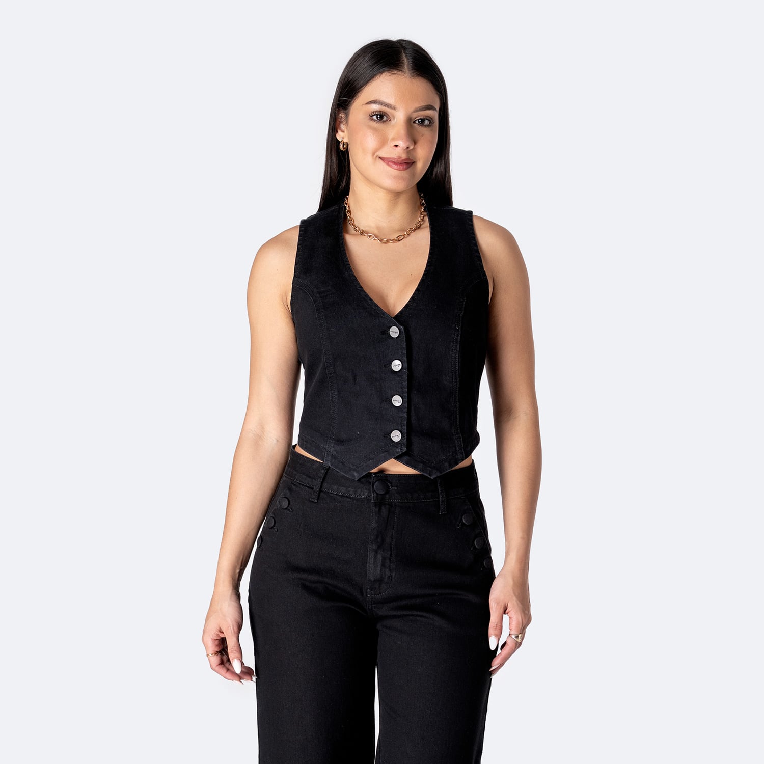 CHALECO DENIM STRETCH MUJER PIONIER MEDELIT - 1